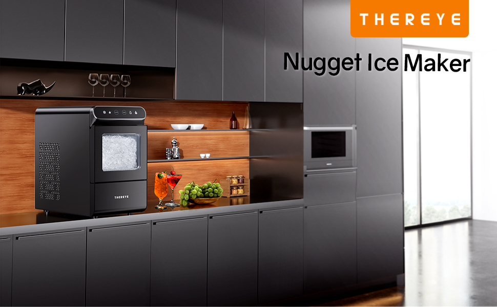 Thereye Countertop Nugget Ice Maker, Front-Loading